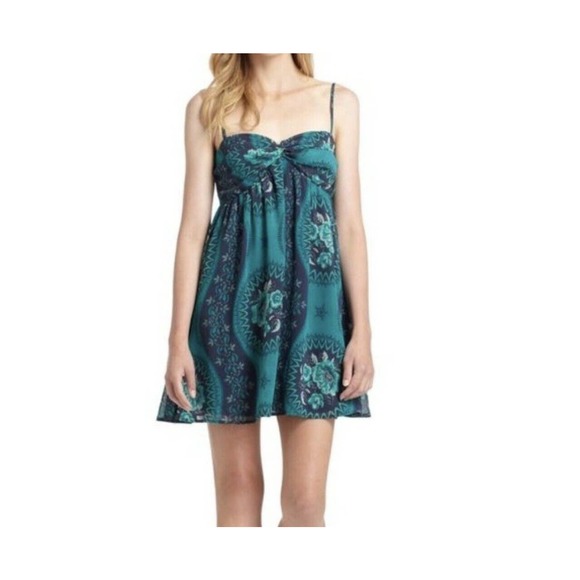 Free People Womens Eternal Spring Babydoll‎ Dress Small Chiffon Pockets Floral - Picture 1 of 15